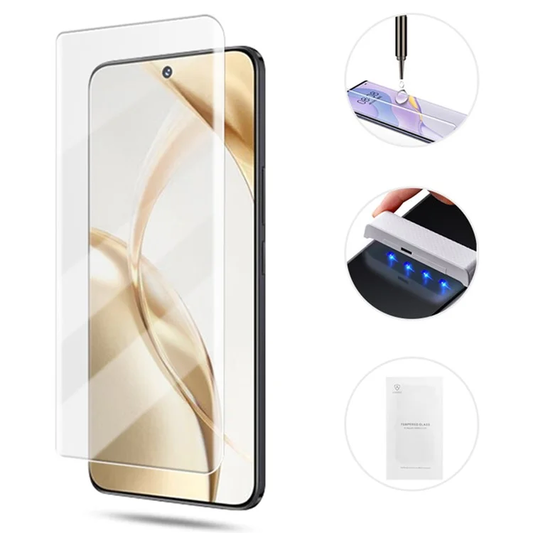 AMORUS UV-жидкое закаленное стекло с защитной пленкой для экрана 5G For Honor 200