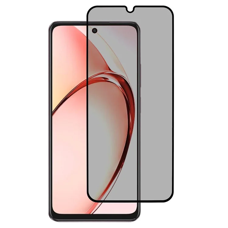 For Oppo A3x 5G Anti-Peep Full Covering Screen Protector Silk Printing Tempered Glass Film