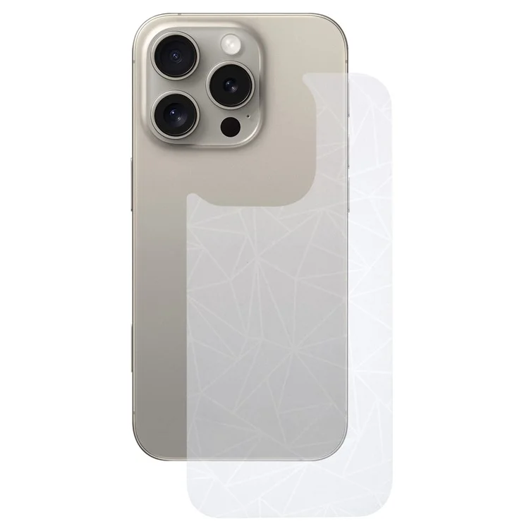 For iPhone 16 Pro Back Screen Protector Soft PET Film Diamonds Pattern 