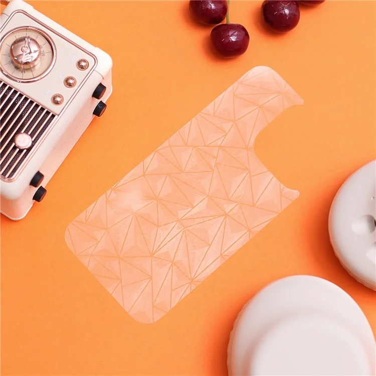 For iPhone 16 Pro Back Screen Protector Soft PET Film Diamonds Pattern 