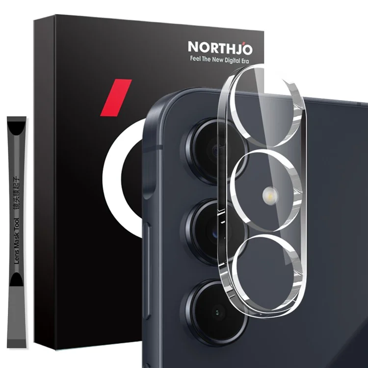 Protezione obiettivo fotocamera in vetro temperato HD trasparente 3D a copertura totale per Samsung Galaxy A55 5G di NORTHJO