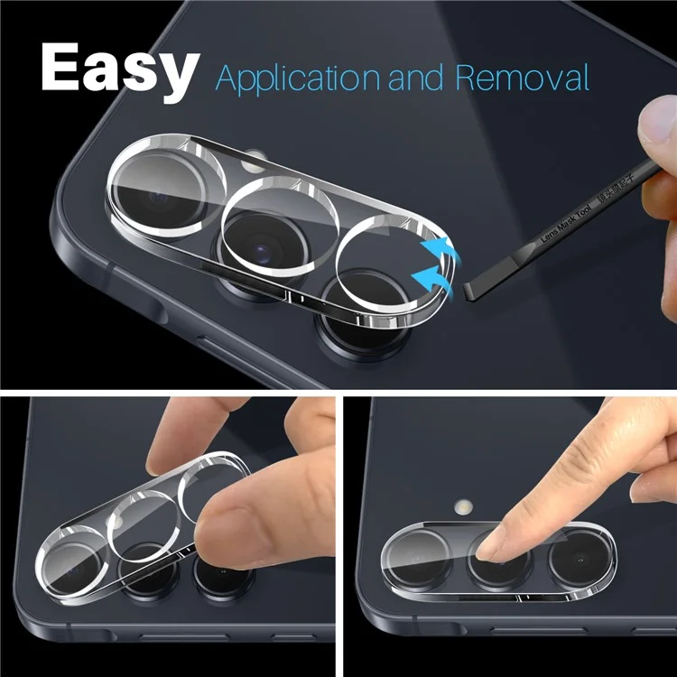 Protezione obiettivo fotocamera in vetro temperato HD trasparente 3D a copertura totale per Samsung Galaxy A55 5G di NORTHJO