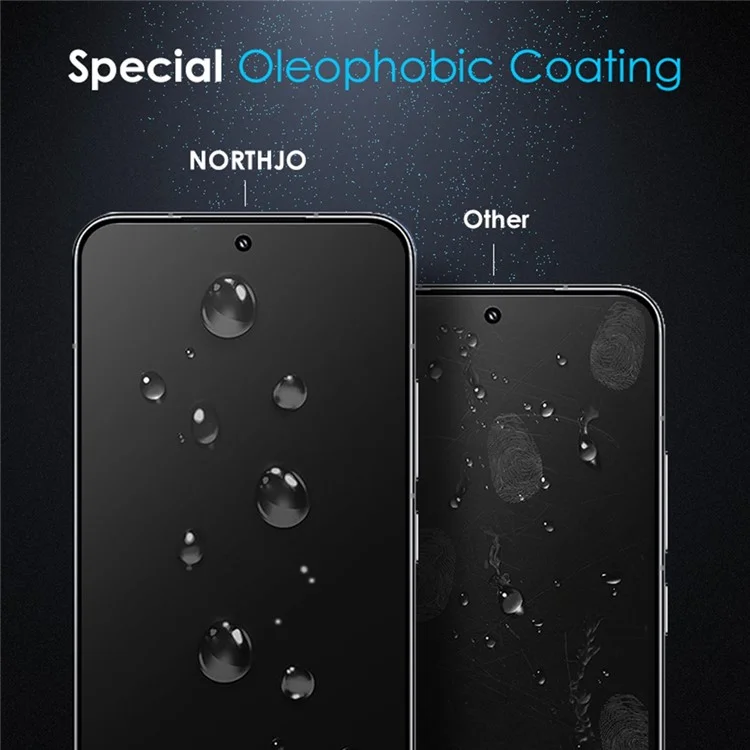 NORTHJO A++ Protecteur d'écran en verre trempé pour Xiaomi 15, compatible avec le déverrouillage par empreinte digitale, film d'écran clair de 0,2 mm et 2,5D