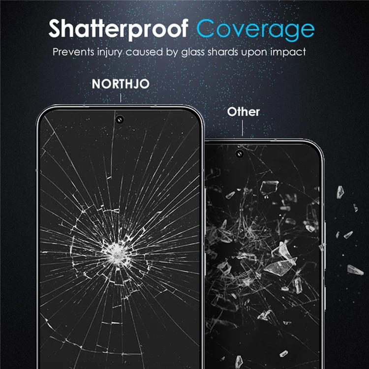 NORTHJO A++ Protecteur d'écran en verre trempé pour Xiaomi 15, compatible avec le déverrouillage par empreinte digitale, film d'écran clair de 0,2 mm et 2,5D