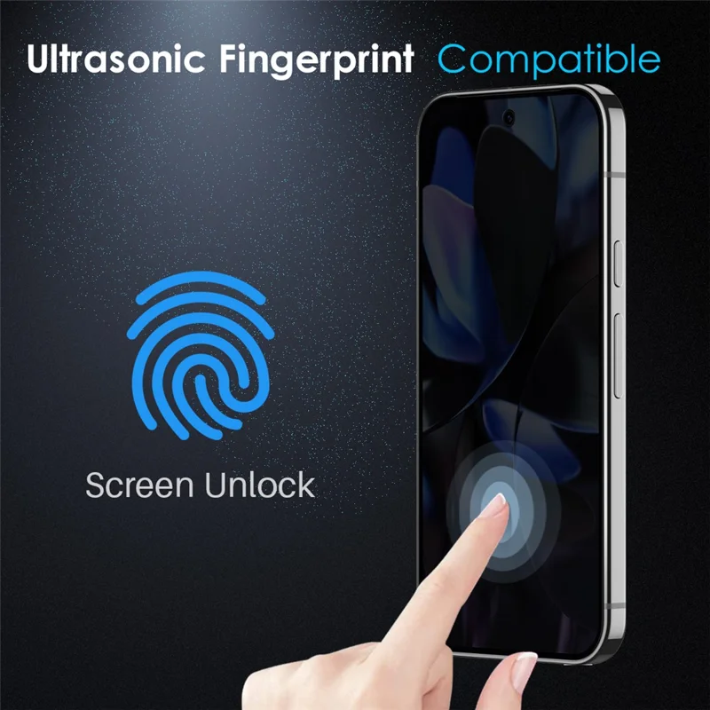 NORTHJO A++ For Google Pixel 9 / Pixel 9 Pro Privacy Screen Protector Support Fingerprint Unlock High Aluminium-Silicon Glass 0.3mm Film