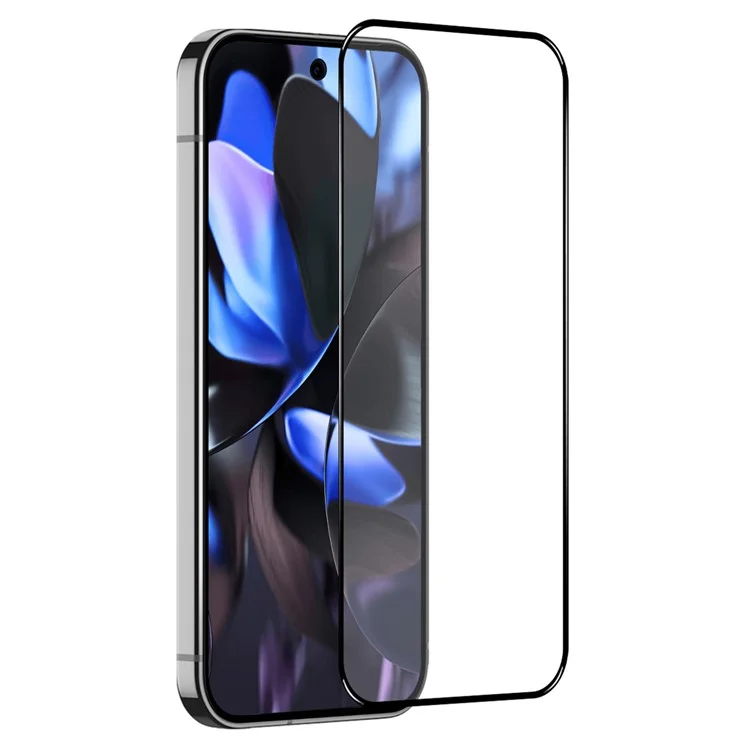 NORTHJO A++ Protezione dello schermo per Google Pixel 9 / 9 Pro, supporta lo sblocco con impronta digitale, stampa in seta, pellicola in vetro di alluminio e silicio di alta qualità, colore nero.