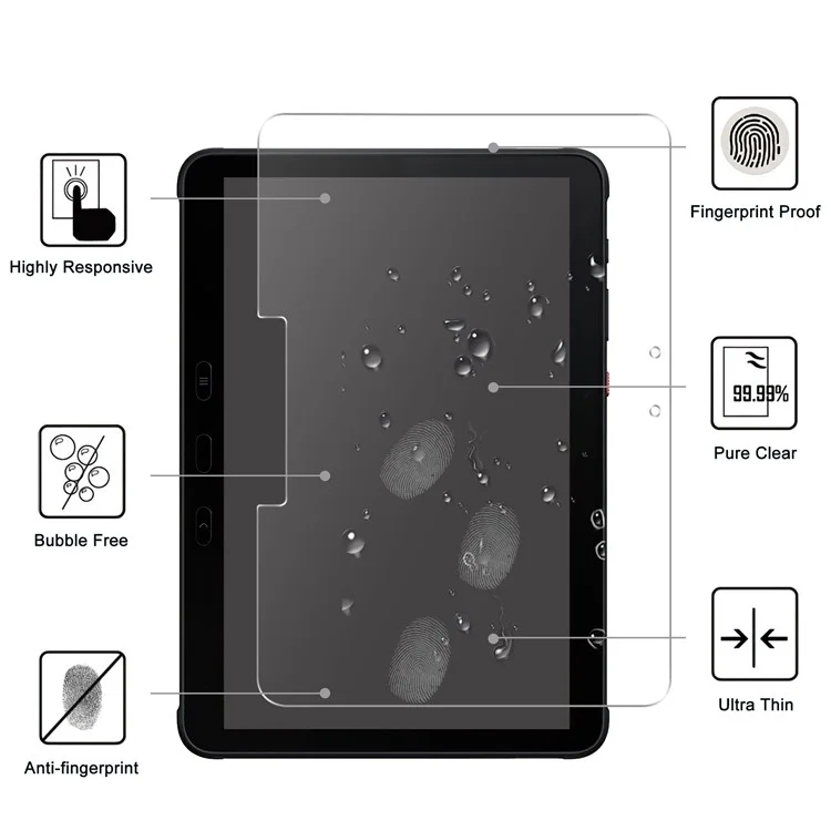For Samsung Galaxy Tab Active5 Pro / Active4 Pro / Active Pro Anti-Explosion Arc Edge Tempered Glass Film HD Clear Full Screen Protector