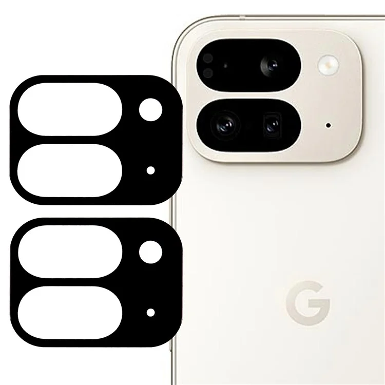 2 peças para o Google Pixel 9 Pro Fold 5G Protetor de lente da câmera Impressão em seda Película de lente 3D com borda em arco