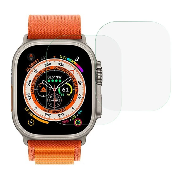 2pcs / Definir Protetor de Tela de Vidro Temperado Para Apple Watch Ultra 49mm Anti-arranhão Tampa de Tela 2.5D Arc Edge HD Filme de Proteção de Vidro Temperado