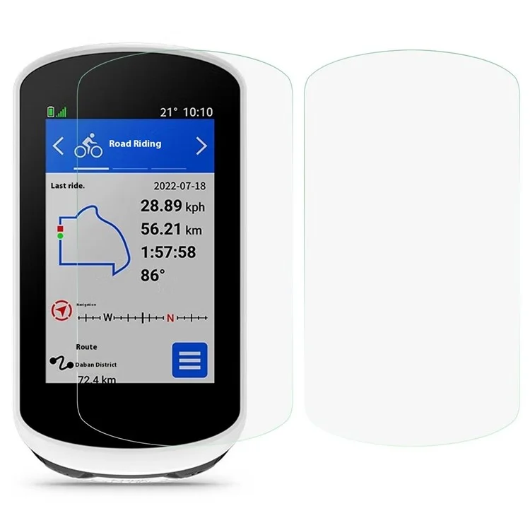 2Pz / Set Protezione Schermo in Vetro Temperato per GARMIN Edge Explore 2, Pellicola Protettiva in Vetro Temperato ad Arco da 2,5D ad Alta Definizione