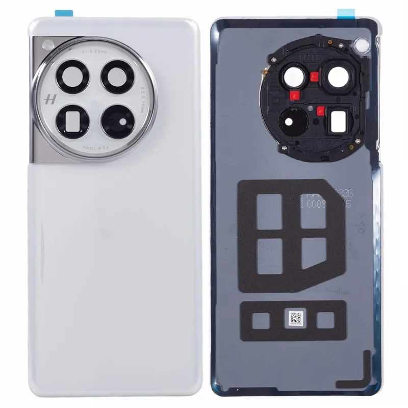 For OnePlus 12 5G OEM Battery Housing with Adhesive Sticker + Camera Lens Cover - White
