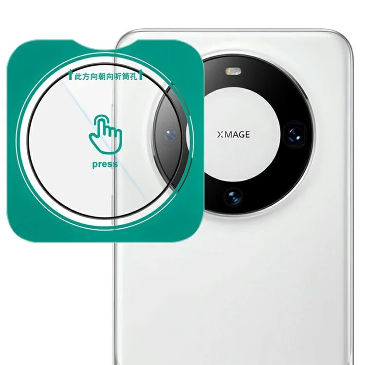 IMAK Para Huawei Mate 60 Pro / Mate 60 Pro+ Protector de lente de cámara Película de vidrio templado con marco de autoposicionamiento