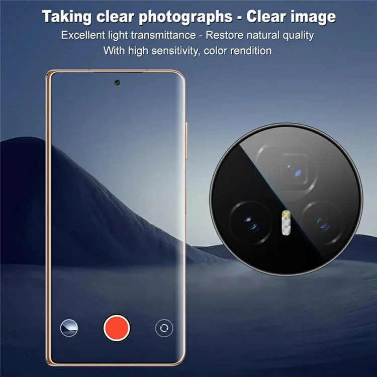 IMAK Pour Honor Magic V3 5G Protecteur d'objectif de caméra en verre trempé avec cadre d'auto-positionnement