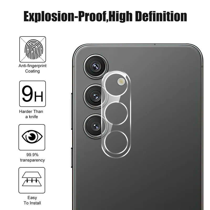 For Samsung Galaxy S25 Camera Lens Protector Arc Edge Clear Tempered Glass Film