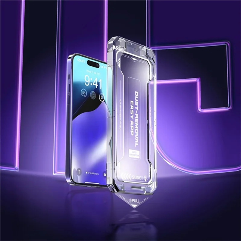 For iPhone 16 Plus Anti-Spy Full Screen Protector Auto-Dust Removal Tempered Glass Film