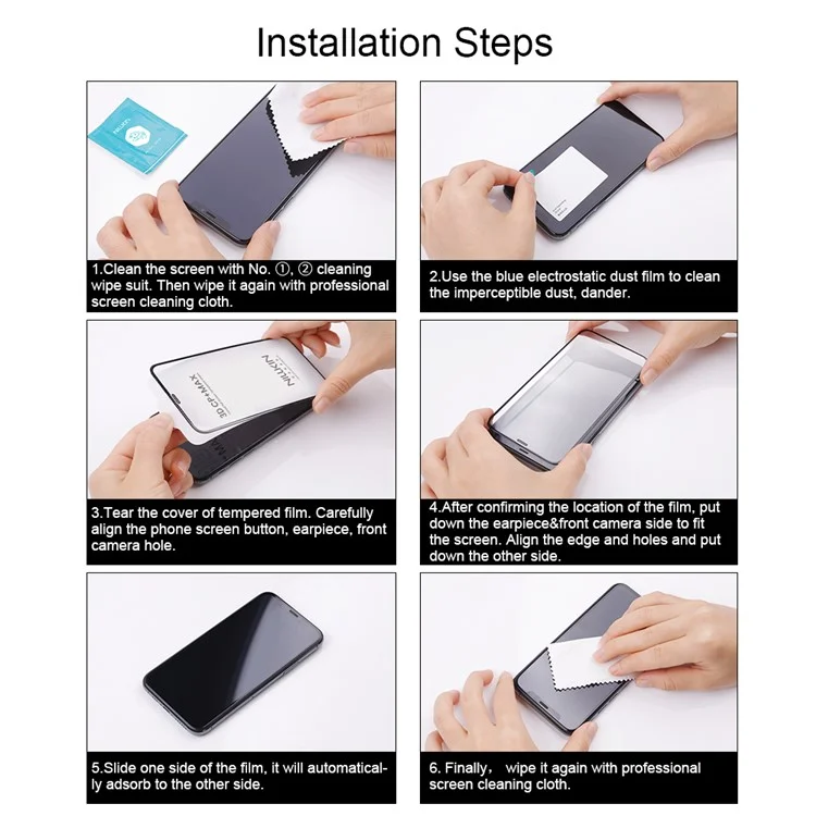 NILLKIN 3D CP+MAX For iPhone 16 Pro Max Screen Protector Full Coverage Anti Explosion AGC Glass Film