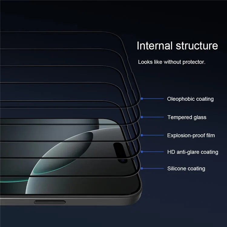 NILLKIN 3D CP+MAX For iPhone 16 Pro Max Screen Protector Full Coverage Anti Explosion AGC Glass Film