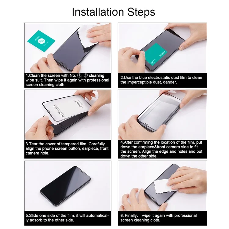 Protecteur d'écran NILLKIN 3D CP+MAX pour iPhone 16, couverture complète, verre antiexplosion AGC