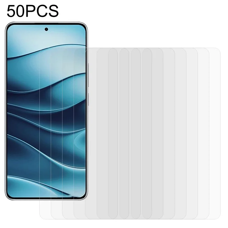 50 pièces pour Xiaomi Redmi Note 14 5G Protecteur d'écran Ultra Clear Full Glue Tempered Glass Film