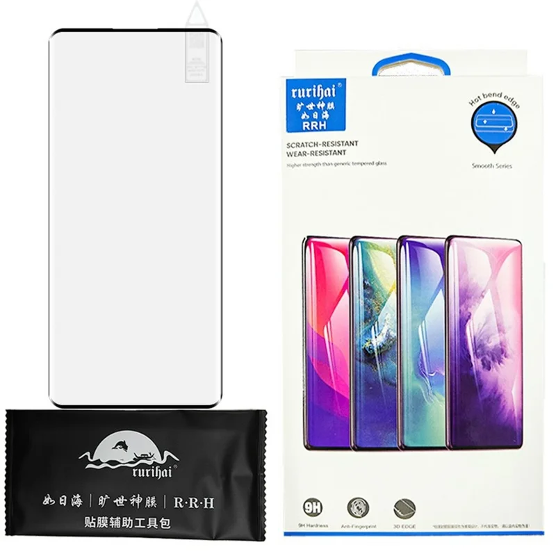 RURIHAI For Xiaomi Redmi Note 14 Pro+ 5G High Aluminium-Silicon Glass Phone Screen Protector 3D Curved Side Glue Film