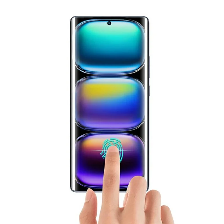 Protetor de tela RURIHAI para Infinix Hot 50 Pro 4G, película de vidro de alumínio-silício com cola UV 3D