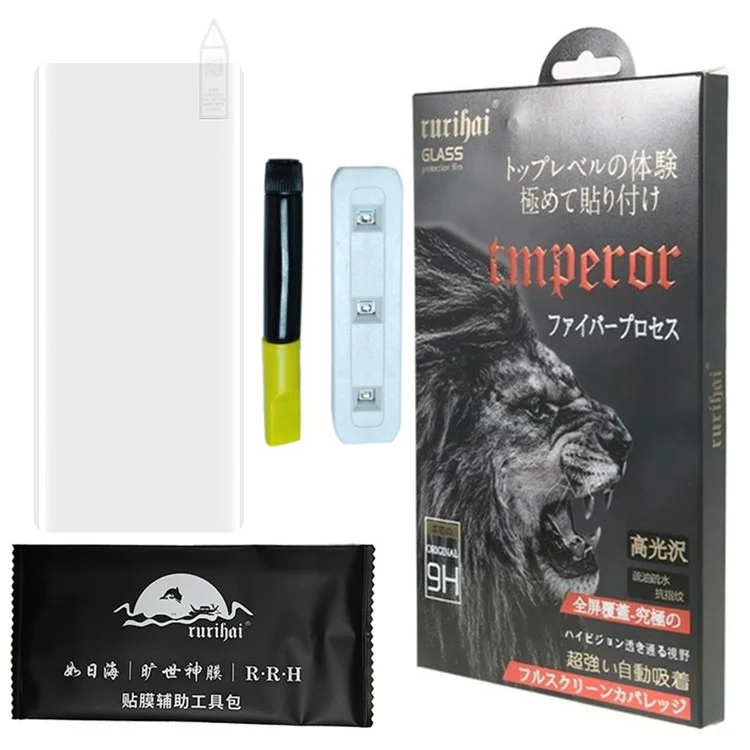 Protetor de tela RURIHAI para Infinix Hot 50 Pro 4G, película de vidro de alumínio-silício com cola UV 3D