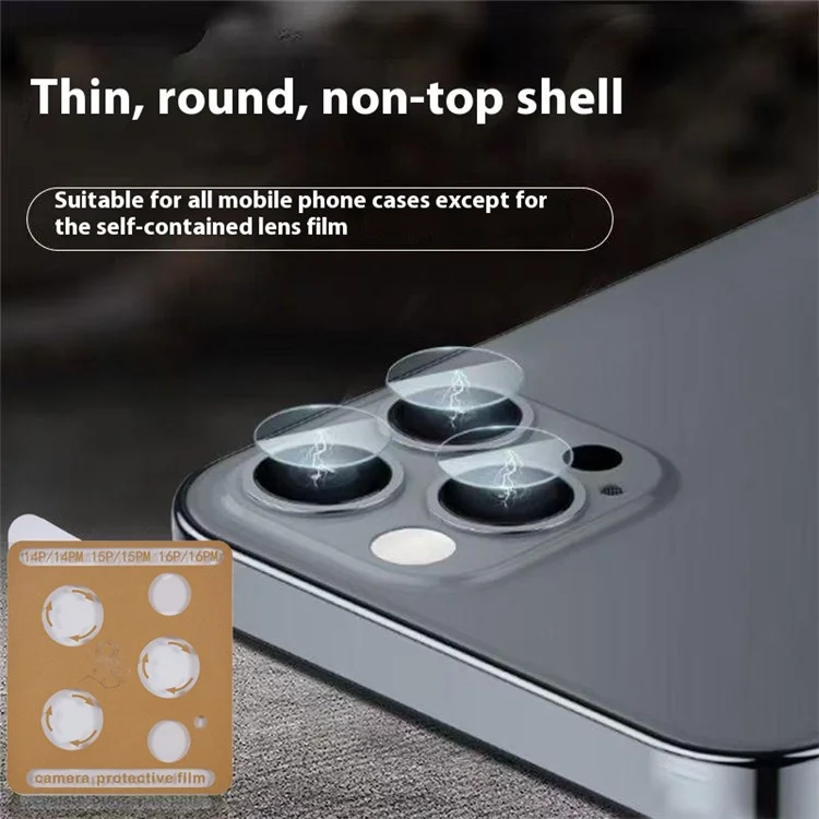 Camera Lens Protector For iPhone 16 Pro / 16 Pro Max / 15 Pro / 15 Pro Max / 14 Pro / 14 Pro Max Tempered Glass Lens Film Precise Positioning Easy Installation
