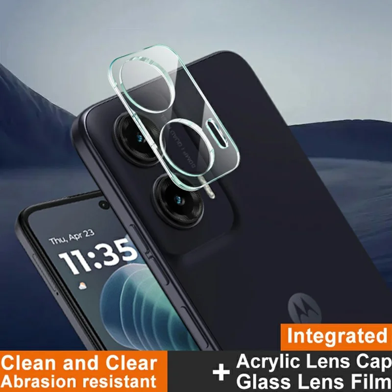 IMAK For Motorola Moto G35 5G Tempered Glass Camera Lens Protector + Acrylic Lens Cap
