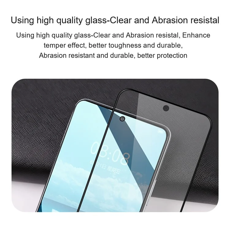 AMORUS 2 Peças Para a Honra Magic7 5G Protetor de Tela Resistente a Quebras Impressão em Seda Película de Vidro Temperado - Preto