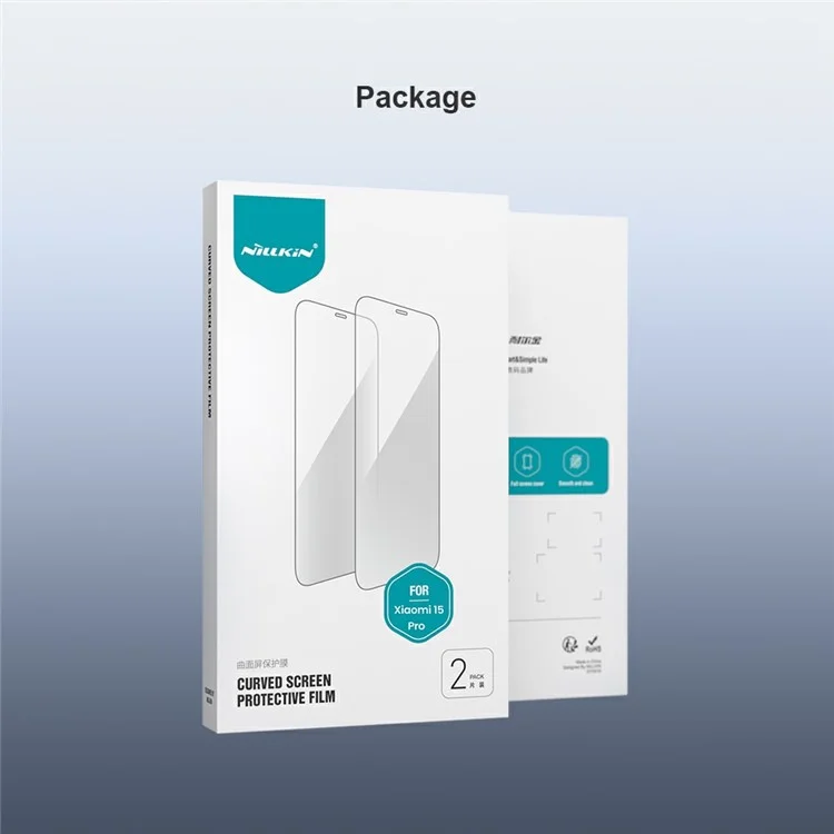 Защитная пленка для экрана NILLKIN 2Pcs для Xiaomi 15 Pro, устойчивая к царапинам, PMMA-пленка с инструментом для легкой установки