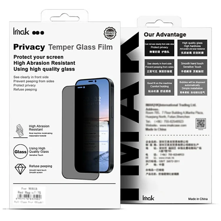 IMAK Para OnePlus 13 Protetor de Tela Antiespia de Cobertura Completa Película de Vidro Temperado