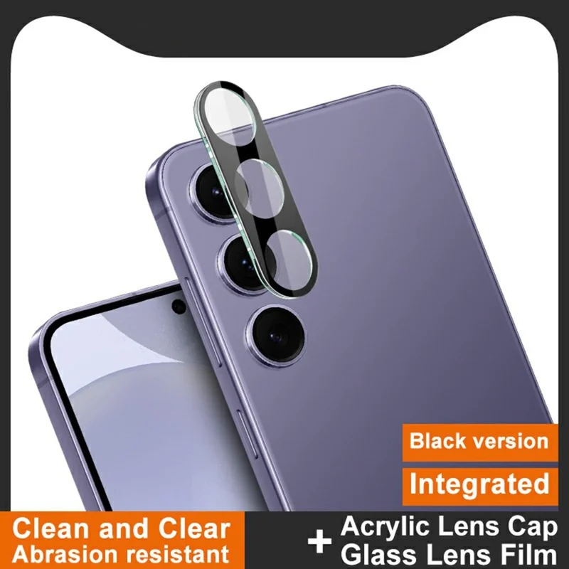 IMAK For Samsung Galaxy S25 Tempered Glass Lens Film+Acrylic Cap (Black Version)