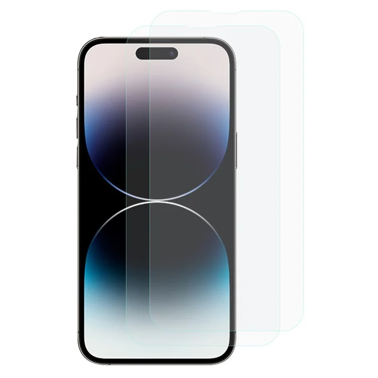 2PCS Pour iPhone 14 Pro Max 2.5D Big Arc Edge Anti-rayures Protecteur d'écran Verre trempé anti-explosion en aluminium-silicium Haute résistance