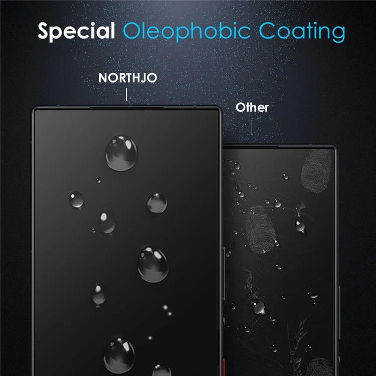 Protector de pantalla NORTHJO A+ para ZTE nubia Red Magic 9S Pro 5G / 9S Pro+ 5G / 9 Pro 5G / 9 Pro+ 5G, película de aluminio-silicio de alta calidad de 0,3 mm y 2,5D, color negro