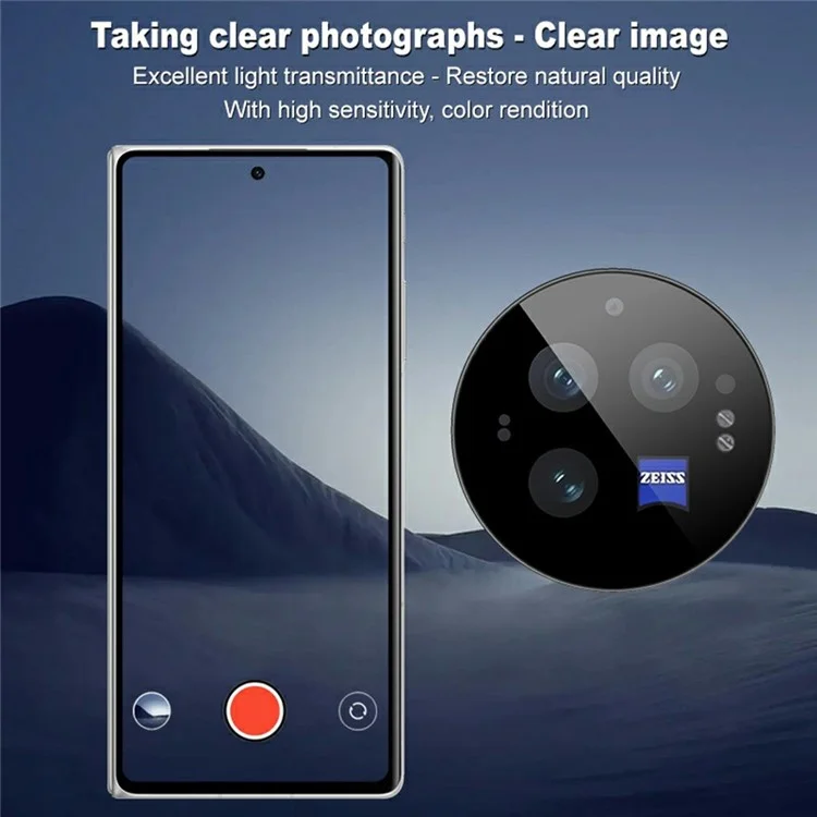 IMAK For vivo X Fold3 Tempered Glass Camera Lens Protector with Self-Positioning Frame (Black Version)