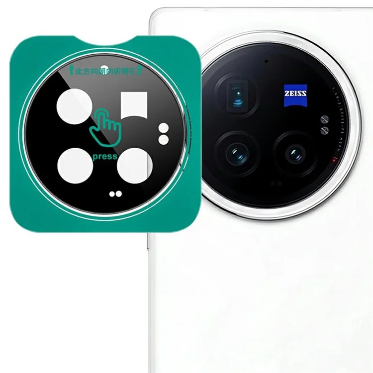 IMAK Per vivo X Fold3 Pro Protezione in vetro temperato per fotocamera con cornice di auto-posizionamento (Versione nera)