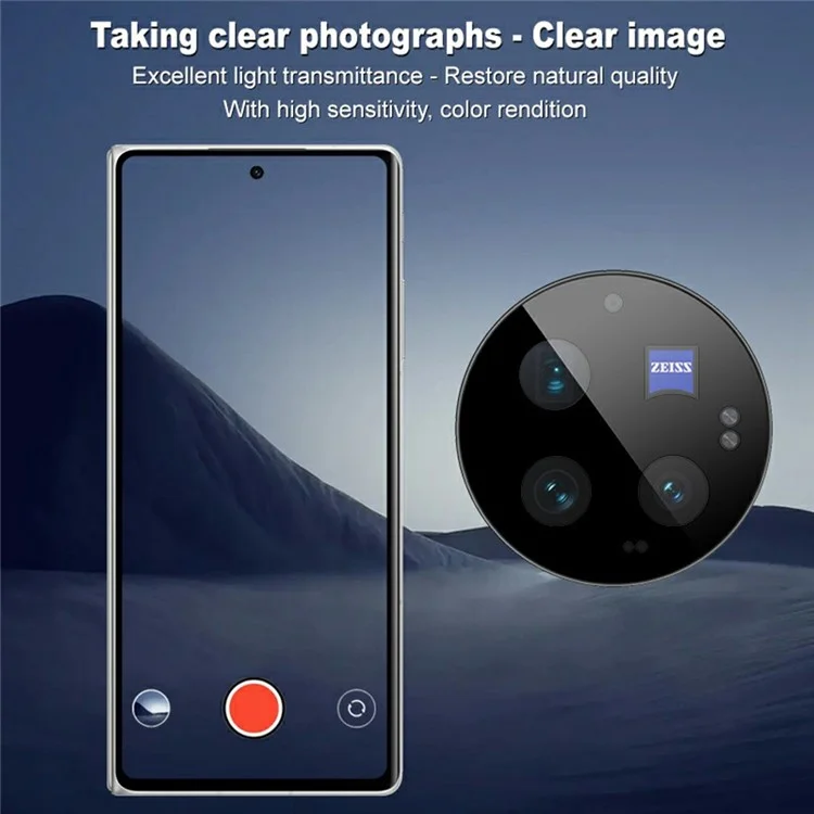IMAK Per vivo X Fold3 Pro Protezione in vetro temperato per fotocamera con cornice di auto-posizionamento (Versione nera)