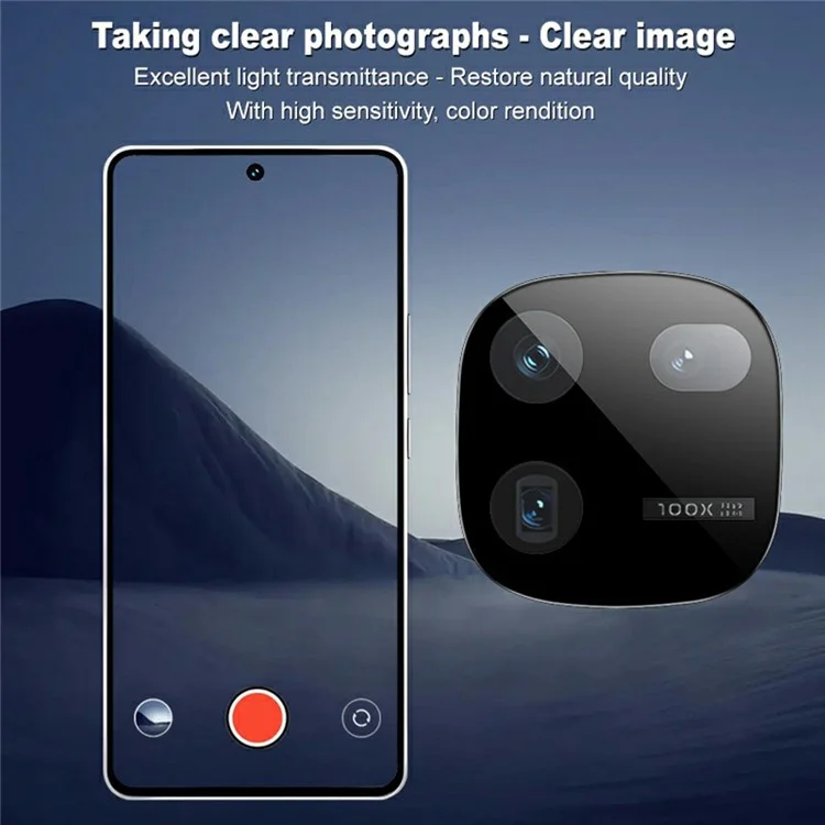 IMAK For vivo iQOO 12 Pro 5G / iQOO 12 5G Tempered Glass Camera Lens Protector with Self-Positioning Frame (Black Version)