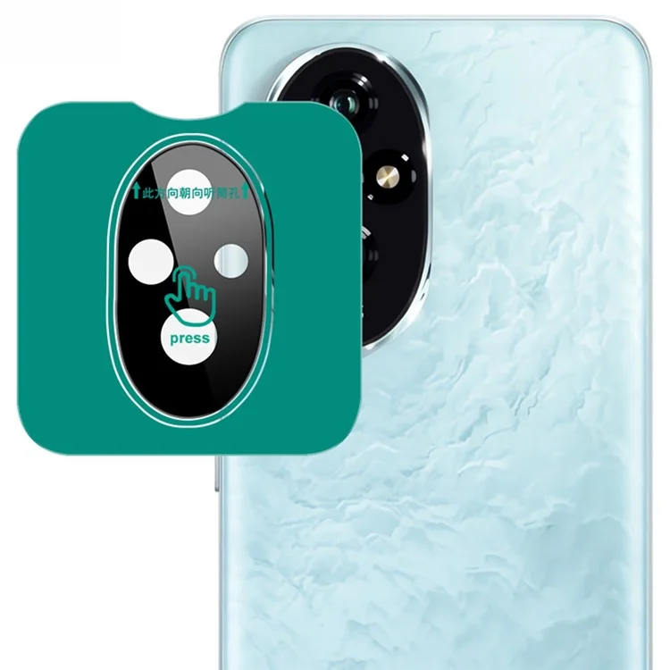 IMAK Para Honor 200 5G Protetor de Lente de Câmera de Vidro Temperado com Moldura de Posicionamento Automático (Versão Preta)