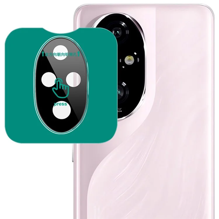 IMAK Per Honor 200 Pro 5G Protezione in vetro temperato per fotocamera con cornice di posizionamento automatico (Versione nera)