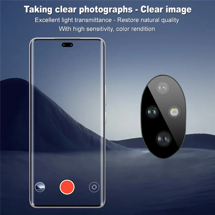 IMAK Per Honor 200 Pro 5G Protezione in vetro temperato per fotocamera con cornice di posizionamento automatico (Versione nera)
