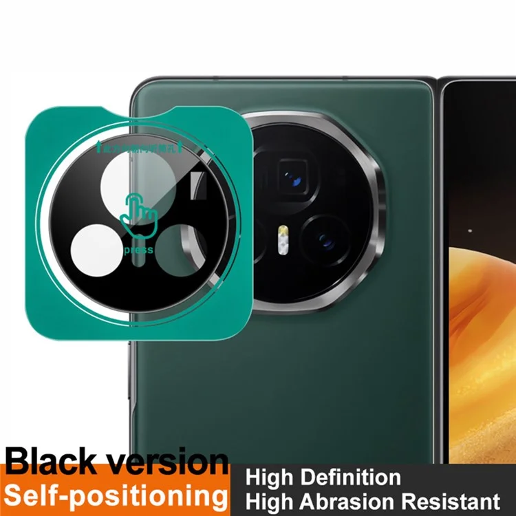 IMAK For Honor Magic V3 5G gehärtetes Glas Kameraobjektiv Schutz mit selbstpositionierendem Rahmen (schwarze Version)