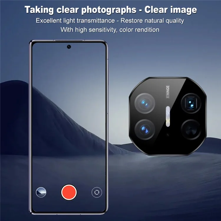 IMAK pour Huawei Mate X5 Protecteur d'objectif en verre trempé avec cadre d'auto-positionnement (version noire)