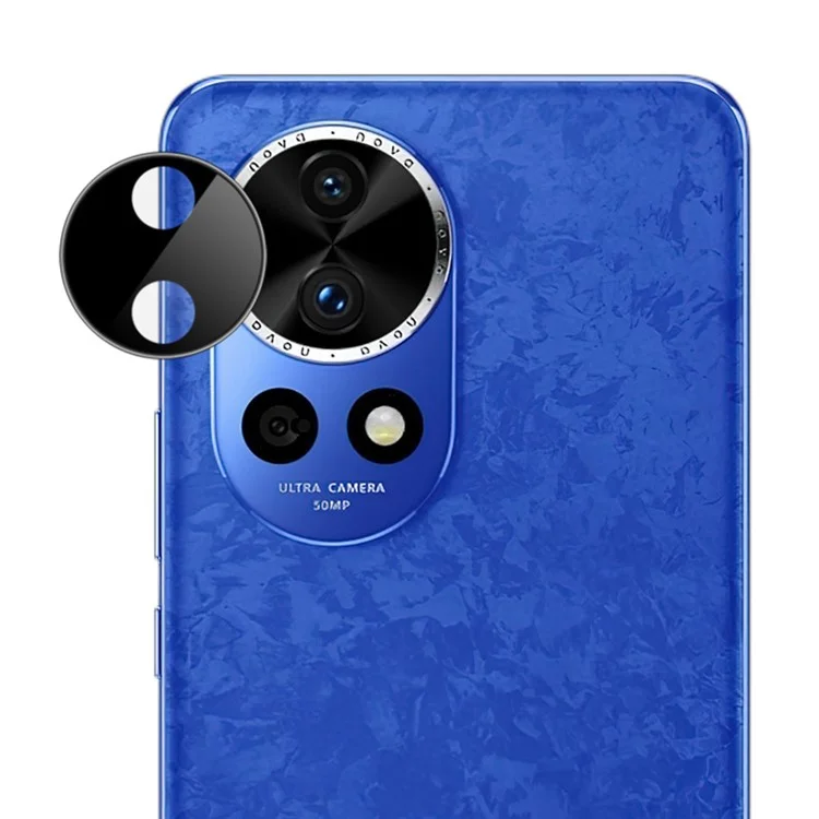 IMAK для Huawei nova 12 Pro 5G / nova 12 Ultra 5G Защитное закалённое стекло для камеры с самоустанавливающейся рамкой (чёрная версия)