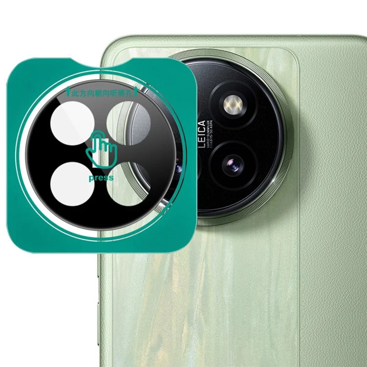 IMAK Pour Xiaomi 14 Civi 5G / Civi 4 Pro 5G Protecteur d'objectif en verre trempé avec cadre d'auto-positionnement (version noire)