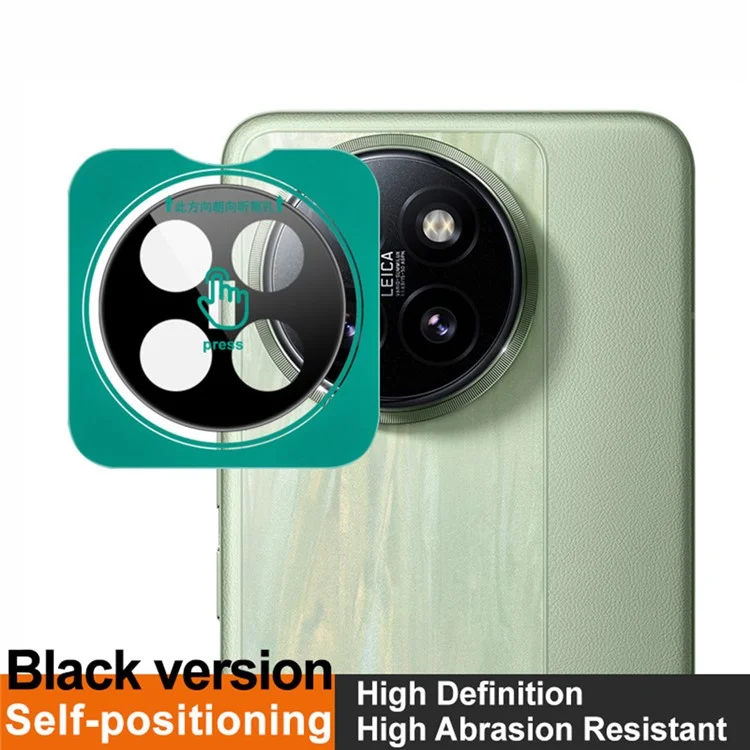 IMAK Pour Xiaomi 14 Civi 5G / Civi 4 Pro 5G Protecteur d'objectif en verre trempé avec cadre d'auto-positionnement (version noire)