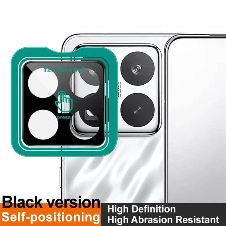 IMAK для Xiaomi 15 Pro закалённое стеклянное защитное стекло для камеры с самопозиционирующей рамкой (чёрная версия)