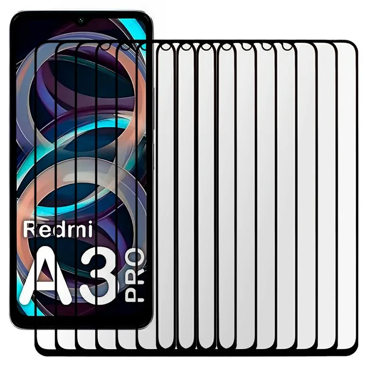 10 шт. / Комплект для Xiaomi Redmi A3 Pro 4G, закаленное стекло для полного экрана, твердость 9H
