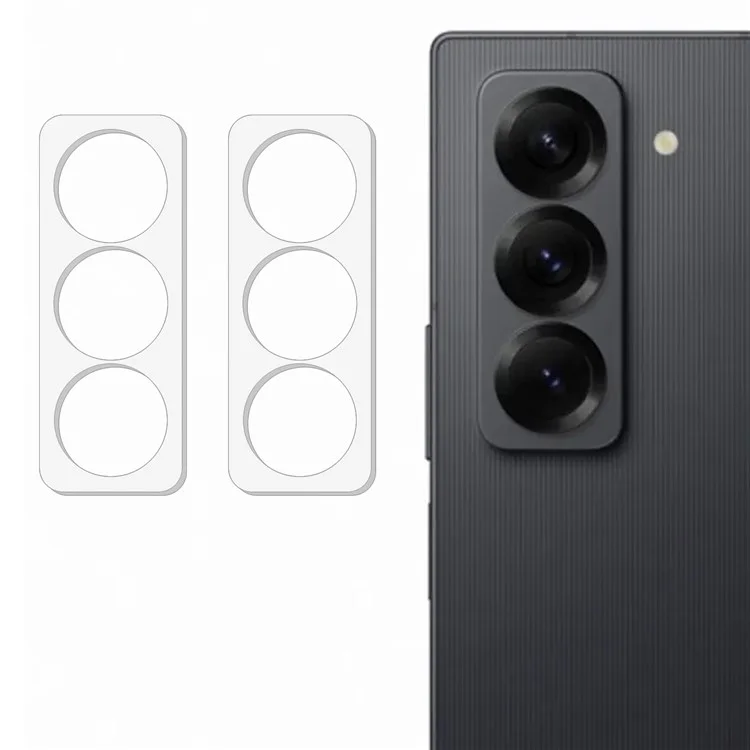2 pièces pour Samsung Galaxy Z Fold Special / Z Fold 6 Protecteur d'objectif de caméra ultra fin 3D Bord incurvé Anti-rayures Film en verre trempé