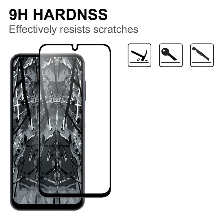 Protecteur d'écran en verre AGC pour Samsung Galaxy A26 5G, film d'écran bord noir avec colle intégrale